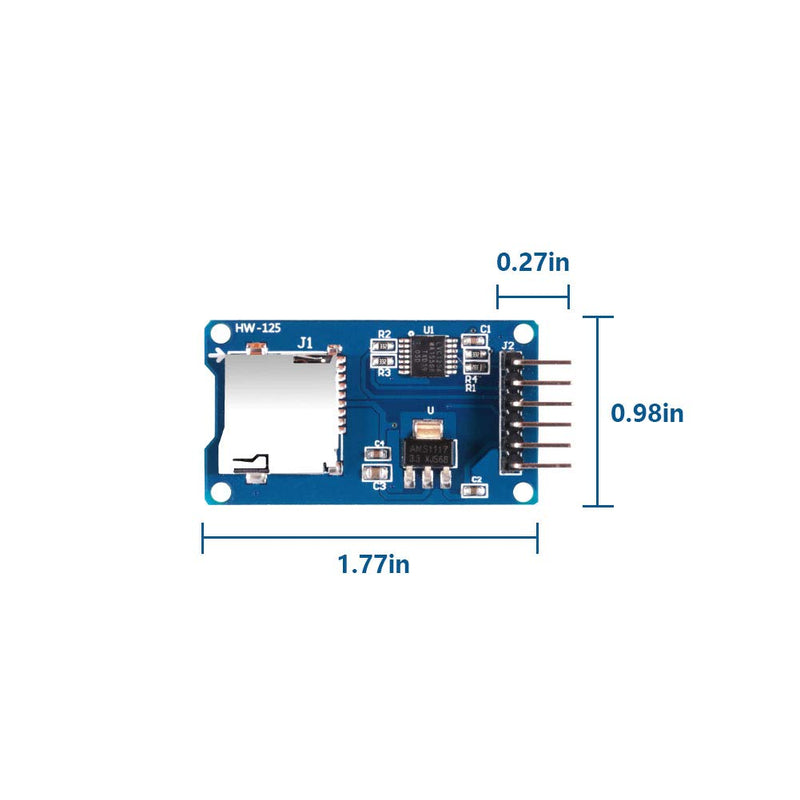 AITRIP 5PCS Micro SD TF Card Adapter Reader Modules with Multicolored Dupont Wire,with Logic Level Chip 3.3V 5V 6 Pin SPI Interface Compatible with for Arduino Raspberry Pi ESP32