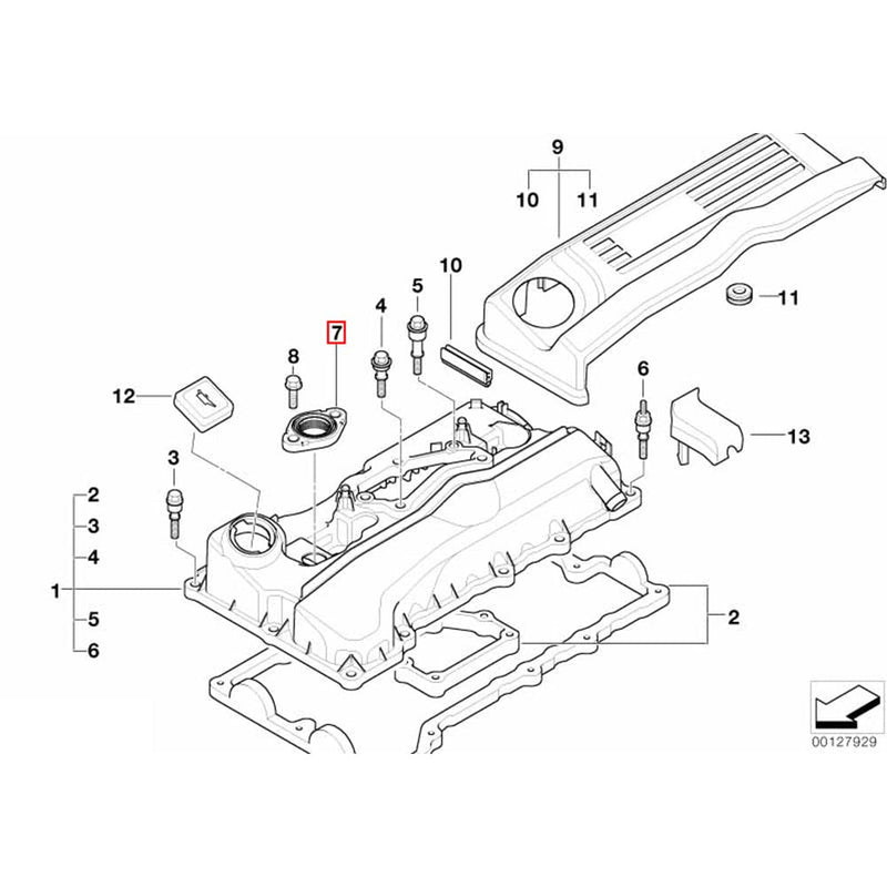 11377502022 Eccentric Shaft Actuator Gasket to Valve Cover for BMW 1,2,3,4,5,6,7,M3,M4,X1,X3,X4,X5,X6,Z4 Series F07 F10 520i 535i 640i etc. Replace 11377502022 1 PCS