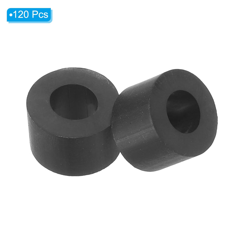 PATIKIL M8 Rubber Flat Washer, 120 Pack 8mm ID 16mm OD 10mm Thick Sealing Spacer Gasket Ring for Faucet Pipe Water Hose Fastener Bolt, Black 8x16x10mm