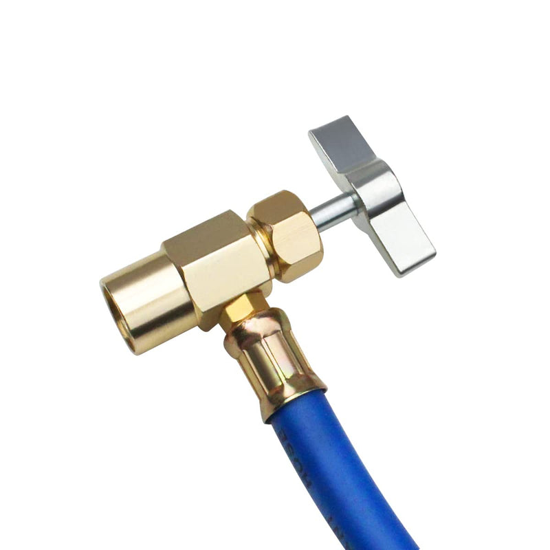 BACOENG R134a AUTO AC U-Charge Hose with Gauge and Can Tap HVAC