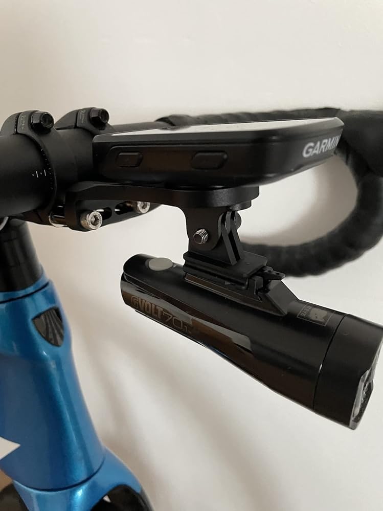 Mount for Garmin Edge 1040 840 830 530 Extended Out Front Mount Compatible with Sports Action Camera and Bicycle Flashlight Black