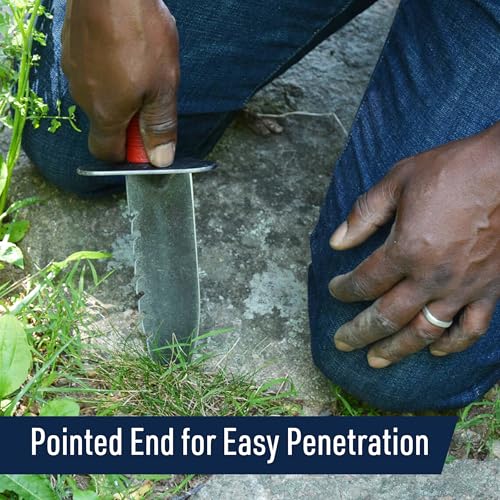 Kings County Tools 12-Inch Gardener's Digging Knife | 7-Inch Long Curved Alloy Steel Blade with Serrated Edge | Cut Roots and Vines | Made in the USA