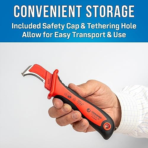 Jonard Tools KN-200INS 1000V Insulated Sheathing Knife Slim Insulated Cable Slitting Knife