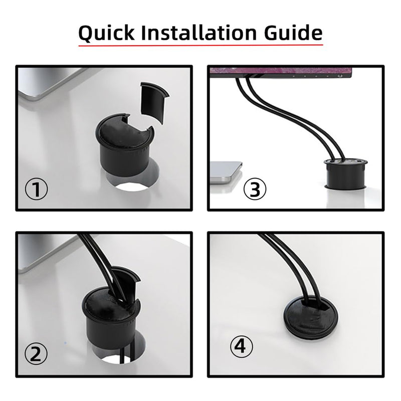 NFHK USB 3.0 Hub 4 Port USB 60mm Desk Grommet Splitter Dock Station Interface for Desktop PC Desk 4-USB3.0
