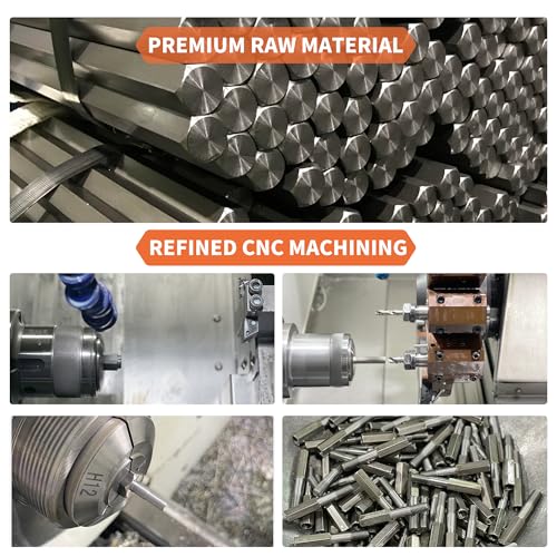 Multi-Grip Rivet Nut Installation Tool Set Pre-Bulbed Shank Flat Head Threaded Insert Nut Plus Nuts Assortment Kit Cross Rivnut for Construction Industrial (1/4-20(Plus Nut Tool-6pcs))