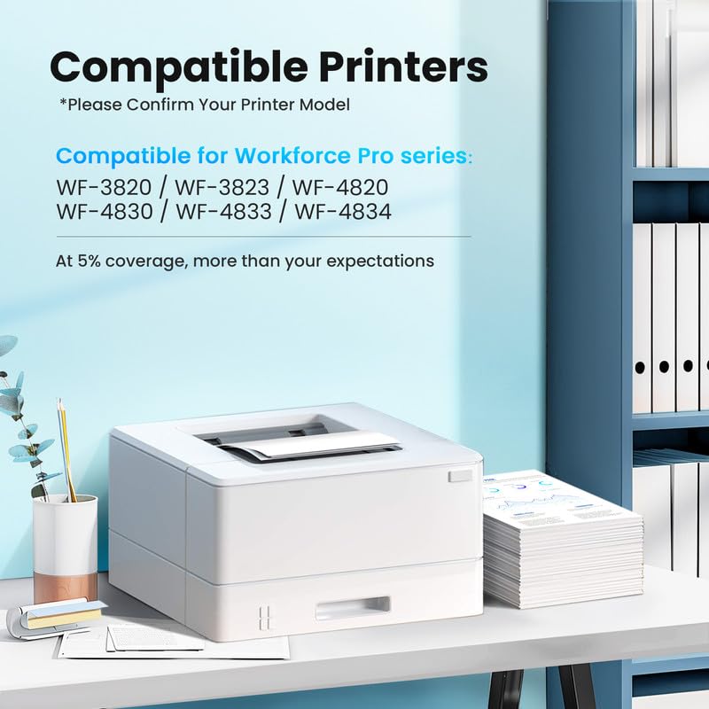 Remanufactured for 822XL Ink Cartridges Work with Epson 822 Ink Cartridges | Replacement for Epson 822XL Compatible for Epson WF-3820 Printer Ink Cartridges Workforce Pro WF-4820 WF-4830 WF-3823 WF-4834 replacement for epson 822 ink cartridges 4 pack