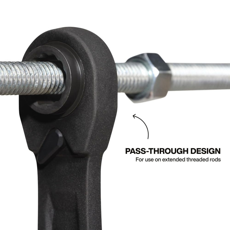 KLEIN TOOLS 68215 4-in-1 Reversible Ratchet Wrench, Box Wrench, SAE Hex Sizes 1/2, 9/16, 5/8, 3/4-Inch, 90-Tooth Ratchet, Pass-Through Design Medium SAE