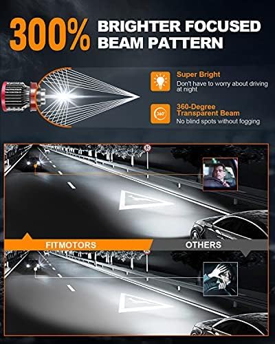 H11/H8/H9 9005/HB3 LED Bulbs,160W 32000 Lumens Bright,6500K Cool White LED Fog Light Halogen Replacement IP68 Waterproof, Pack of 4 9005+H11