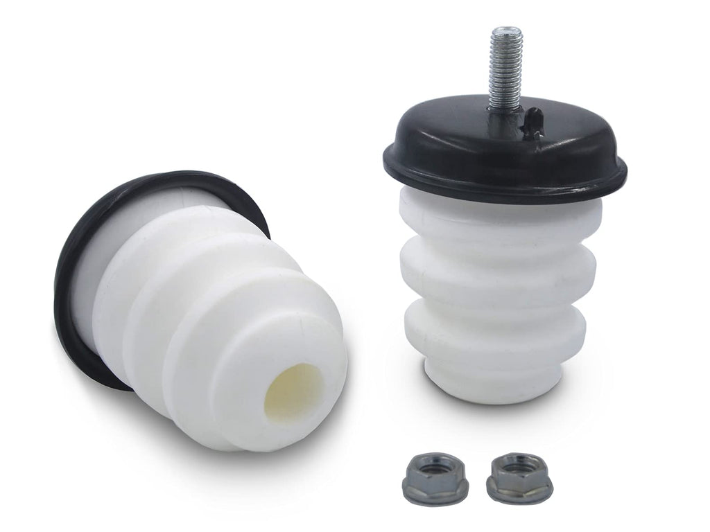 Rear Bump Stops Axle Jounce Bumper Compatible with 1999-2006 Silverado 1500 Sierra Leaf Spring Bumper, 1999-2005 Van Astro Safari Rear Bump Stops (Pack of 2) White