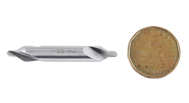 Accusize #4 HSS Center Drill, 0530-0400x10 | No.4, 5/16" x 1/8" x 2-1/8", 10 Pcs Pack, H.S.S. Center Drill Bits NO.4, 5/16" x 1/8" x 2-1/8", 10 pc