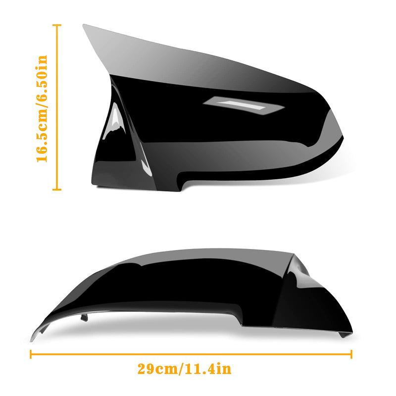 Door Mirror Covers,Glossy Black Replacement Rearview Side Mirror Covers Caps Rearview Replacement for BMW F20 F22 F23 F30 F31 F32 F33 F36 F87 M2 X1 E84 Glossy Black