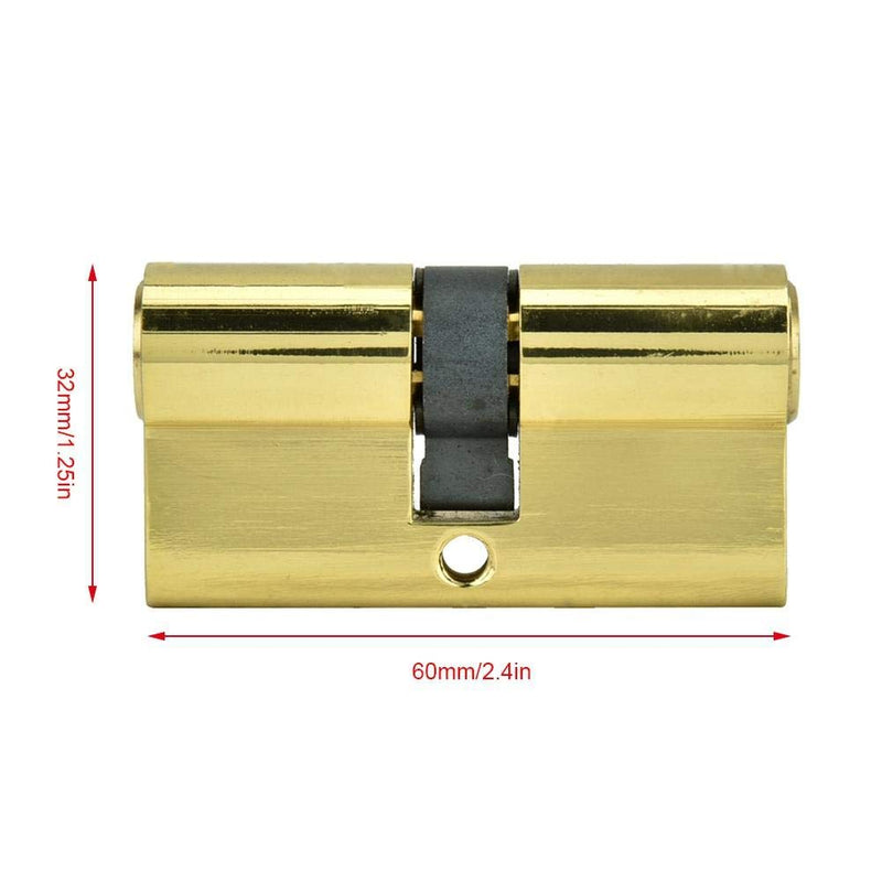 60mm Cylinder Lock Copper Dual Open Anti-Theft Door Lock Cylinder with Keys Strong Resistance and Rust-Proof, Suitable for Wooden Doors, Aluminum Doors