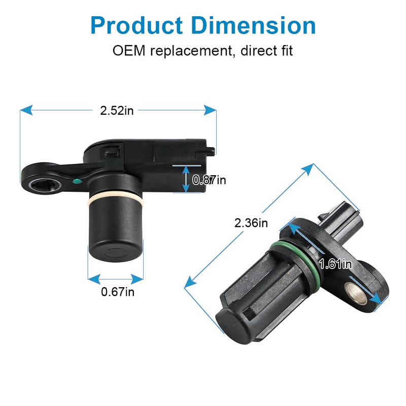 4 Pcs Camshaft Position Sensors & 1 Pcs Crankshaft Position Sensor Compatible with Chevy Equinox Impala Malibu Traverse GMC Acadia Terrain Cadillac Buick, Replacement for 12615371, 12615626