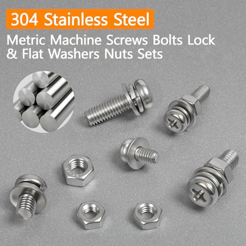 584 Pcs Metric Screw Assortments,M2 M2.5 M3 M4 M5 Assorted Nuts and Bolts Assortment Kit,Stainless Steel Metric Machine Screw Assortment Kit,Round Screws Set for Repair Electronic Fasteners Hardware M2/M2.5/M3/M4/M5-584 Pcs