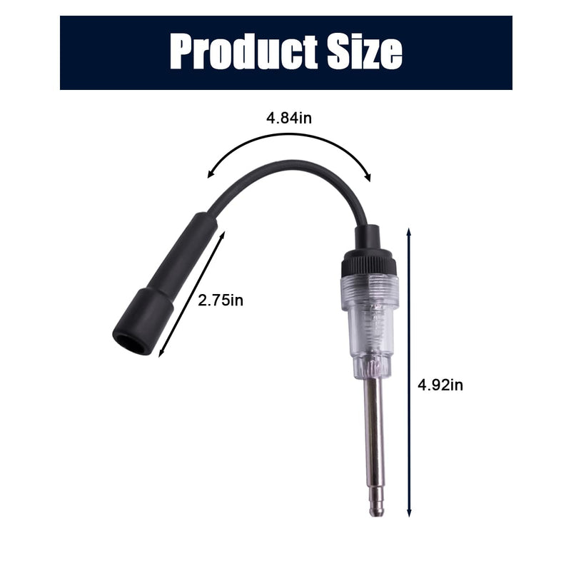 Inline Spark Plug Tester, Straight Boot Engine Ignition Tester Light Easy to Use, Small Armature Diagnostic Detector Tool for Automotive, Car, Lawnmower, Motorcycles, Internal External Engine White/1PCS