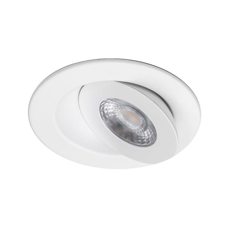 WAC Lighting Lotos 4in LED Round Adjustable Recessed Light 5-CCT Selectable 9W 700 Lumens IC-Rated Airtight 120V-277V Universal in White 4in (Single Light)