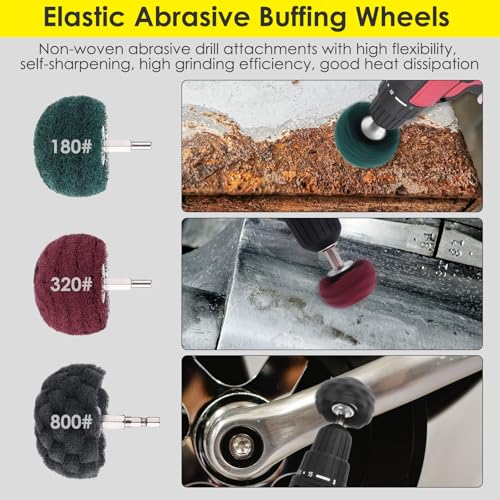 6 PCS Non Woven Abrasive Buffing Polishing Wheel Drill Attachment Set
