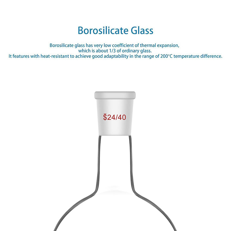 stonylab Glass Chromatography Reservoir, Borosilicate Glass Chromatography Reservoir with Standard 24/40 Joint for Laboratory, 500ml 500 ml