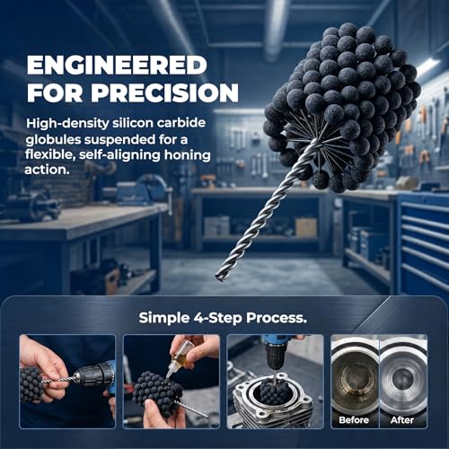 Cylinder Hone Ball Hone Tool - 2"/50.8mm 240 Grit, Self-Centering Flexible Honing Tool for Hydraulics Engine Brake Cylinder Deglazing Deburring Carbon Removal, Creates Cross-Hatch 2”（50.8mm）
