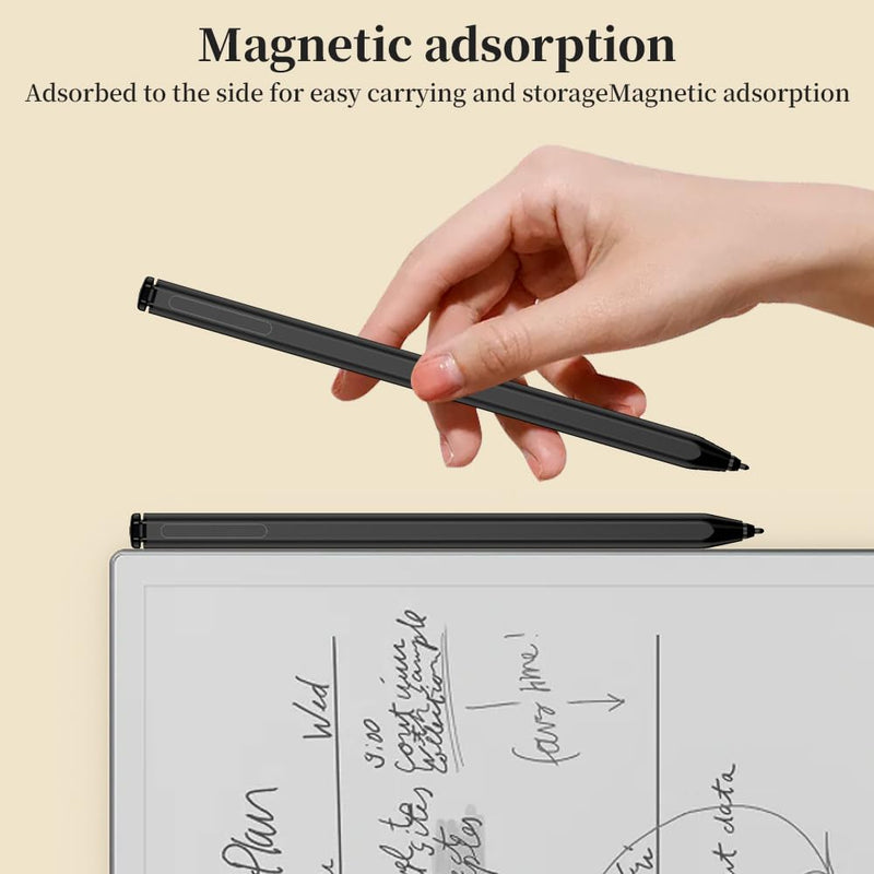 Stylus for Remarkable 2/1 Pen,EMR Pen with Flip Eraser,4096 Pressure Levels & Tilt Support,Palm Rejection,Magnetic Attraction, No Charging Needed, Includes 9 Extra Nibs (Black) Black