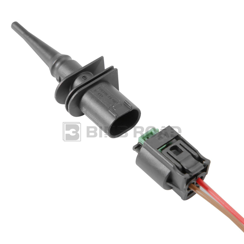 Ambient Outside Air Temperature Sensor with Connector Pigtail Plug 65816936953/65816905050 + 61132359999 Compatible with BMW E46 E39 E38 X3 X5 Z4 1 3 4 5 6 7 Series 2 Sensor+Connector Wire