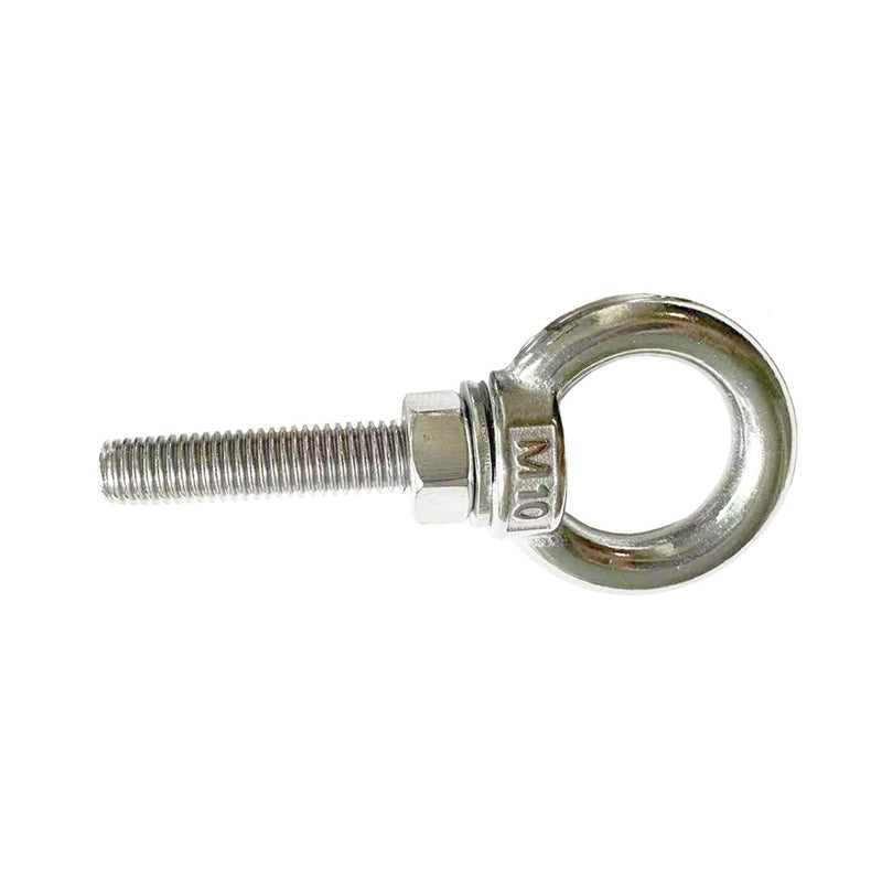 Shoulder Eye Bolt, 4 PCS M10 Heavy Duty Lifting Ring 2" Threaded Eyebolt Lifting Ring Eye Bolts with Nuts and Flat Washers(Thread Length 50mm) m10x50(4pcs)