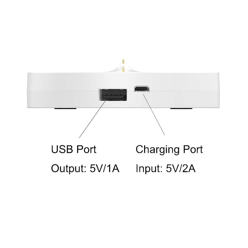 Power Up Charging Dock for Ultimate Ears UE Boom 3/Megaboom 3, Charger Dock Cradle Mount Stand Base Station with Extra 5V/1A USB Port, Included 3.3ft USB Cable (White) White