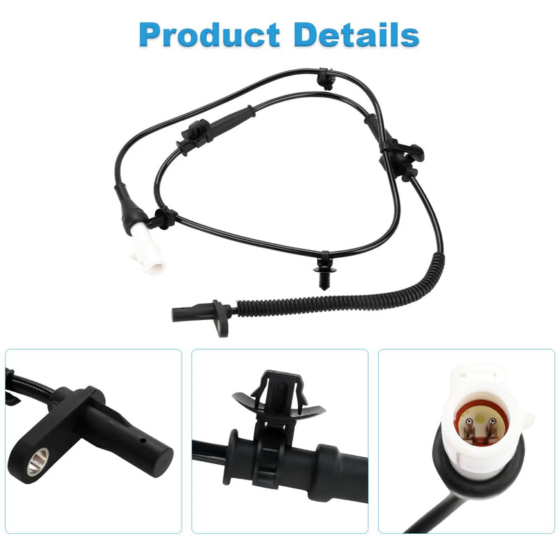 2 Pcs ABS Wheel Speed Sensors Compatible with Ford Edge 3.5L V6 2007 2008 2009 2010 2011 2012, Lincoln MKX V6 2007 to 2012, Front Left & Right abs Sensors, Replacement for 7T4Z2C205A, DT4Z2C204A
