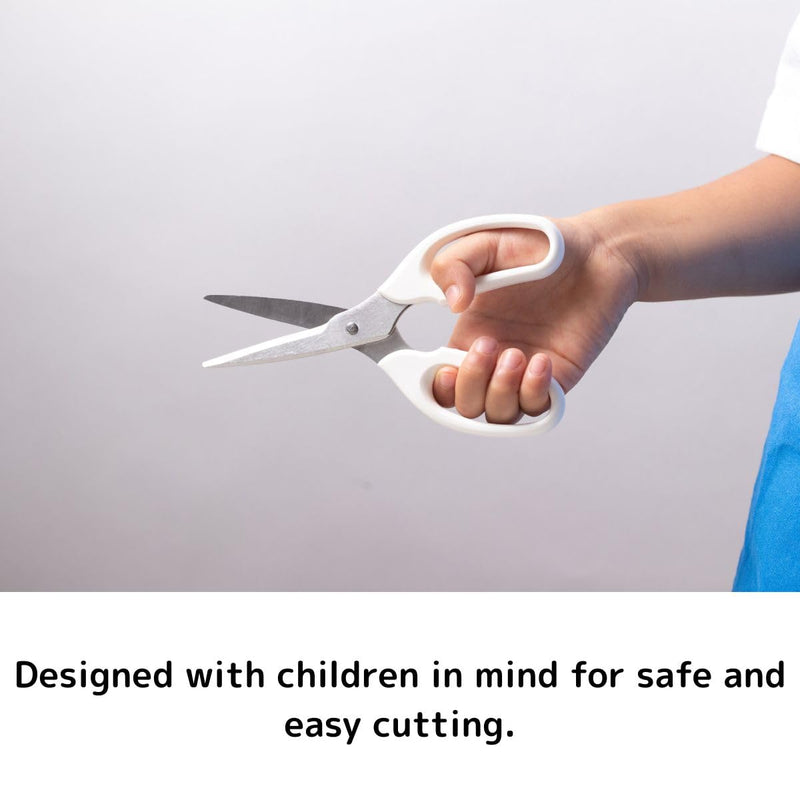Kids Kitchen Scissors, Right-hand, with Safety Cover, Made in Japan, Stainless steel for easy cleaning, Small Size For Kids