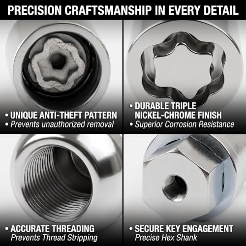 Alloy Wheel Lock Lug Nuts Compatible with Honda 08W42-SNA-101
