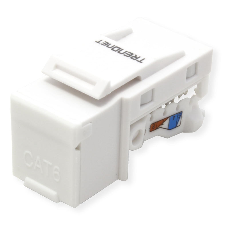 TRENDnet Cat6 RJ45 Keystone Jack 50-Pack Bundle, TC-K50C6, Compatible with Cat5/Cat5e/Cat6 Cabling, Use with The TC-KP24 or TC-KP48 Blank Keystone Patch Panels(Sold Separately) White