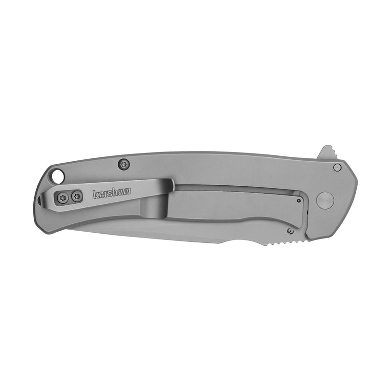 Kershaw Scour Pocket Knife, Matte Gray Design, 3.3 Inch Stainless Steel Drop Point Blade, EDC with Assisted Opening, Reversible Pocketclip, Everyday Carry Pocket Knife for Men and Women