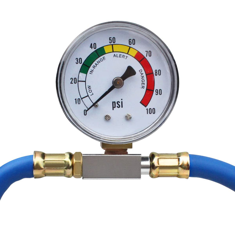 BACOENG R134a AUTO AC U-Charge Hose with Gauge and Can Tap HVAC