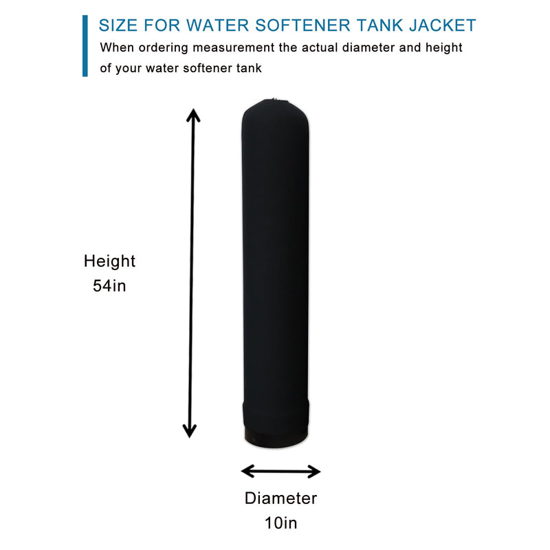 10x54 Water Softener Jacket, Neoprene Water Softener Tank Jacket to Prevent Sweating, Water Softener Insulation Jacket Outdoor Insulated, Water Softener Cover (10 * 54inch,Black) 10*54inch Black