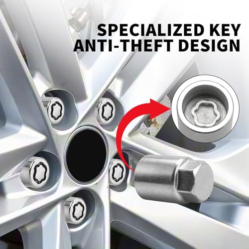 M12x1.5 Wheel Lock Lug Nuts Set 4PCS w/Safety Lock Key Replace# 00276-00900