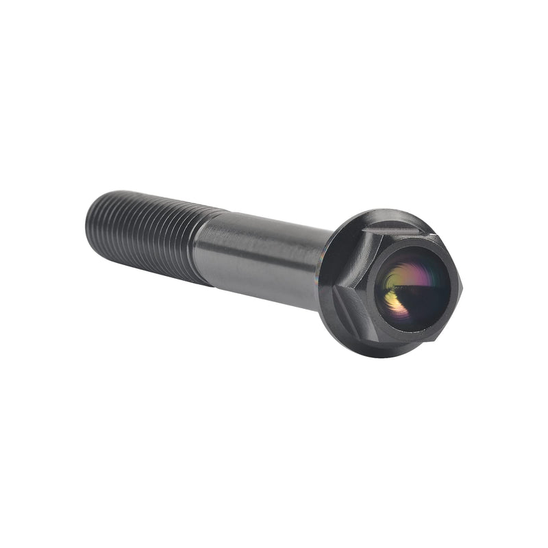 Titanium Hex Small Flange Head Bolt M8 15 20 25 30 35 40 45 50 55 60 65mm x1.25mm for Motorcycle Car Modification Pack of 4 (M8x60mm, Black) M8x60mm