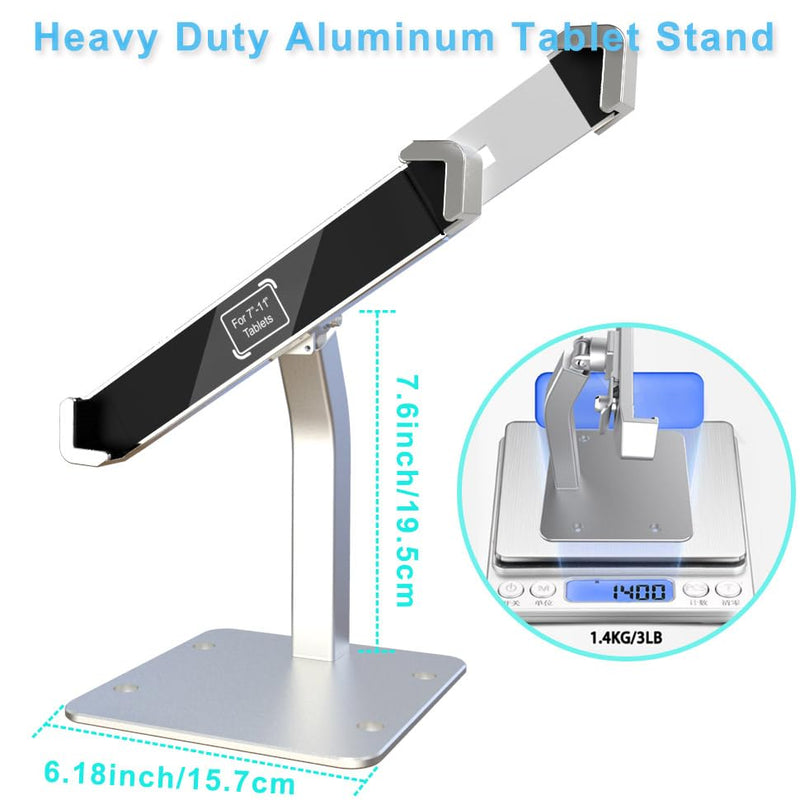Anti-Theft Kiosk Desktop Stand for 7-11“ ipad Tablet, 360° Swivel Heavy Duty Aluminum Retail POS Business Tablet Mount with Security Lock, Compatible iPad 10th 9th 8th Gen iPad 10.9 10.2 9.7