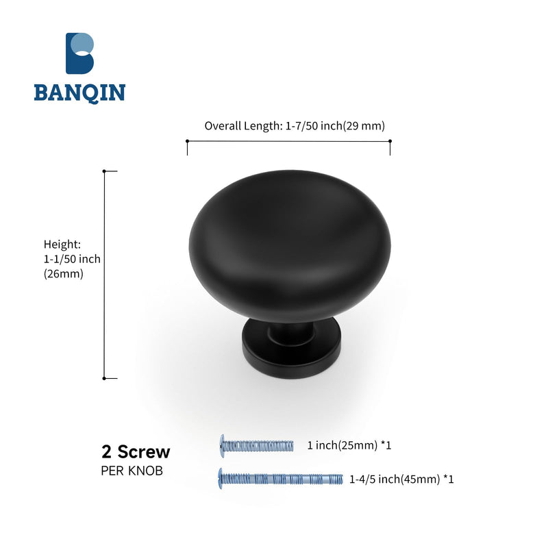 15 Pack Black Cabinet Knobs Matte Black Kitchen Dresser Knobs Aluminum Round Dresser Drawer Hardware Bathroom Hardware 15