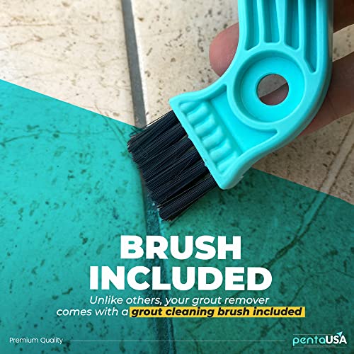 Penta USA White Grout Filler and Grout Removal Tool Bundle Set - 8.8 oz Fast Drying Grout Repair Kit, Restores Tiles Joints, Tile Grout Scraper Saw