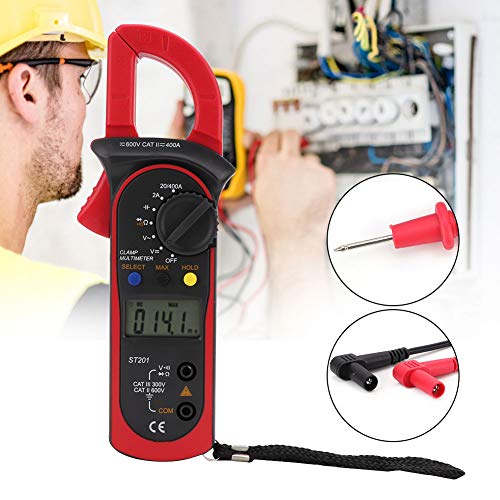 Oumefar Automatic Digital Clamp Meter Current Multimeter DC AC Voltage Diode Tester 4000 Counts Multimeter Maintenance Kit for Electrician(red)