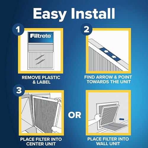 Filtrete 12x12x1 Air Filter, MPR 300, MERV 5, Clean Living Basic Dust 3-Month Pleated 1-Inch Air Filters, 6 Filters