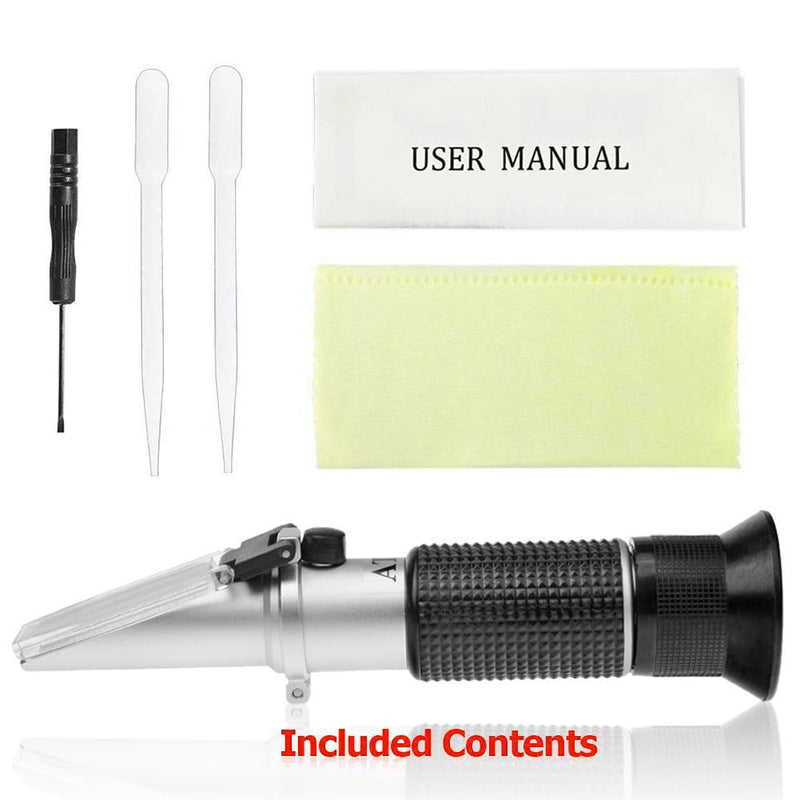 4-in-1 DEF Antifreeze Coolant Refractometer for Automobile Antifreeze System, Diesel Exhaust Fluid, Battery Acid and Windshield Washer Fluid