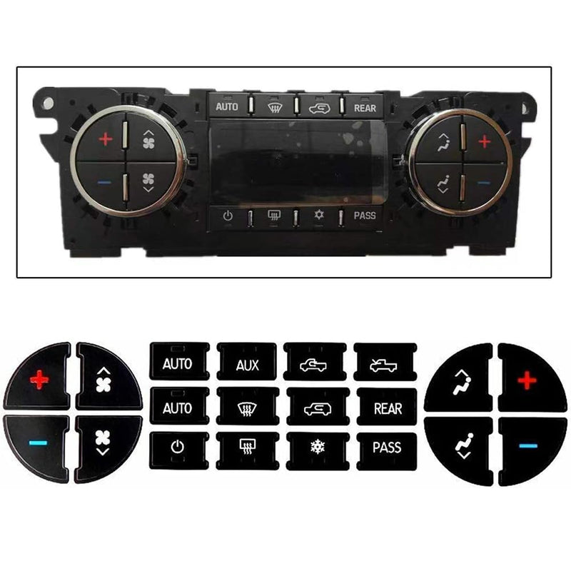 AC Dash Button Repair Kit -Compatible with Chevy, Best for Fixing Ruined Faded A/C Control Buttons - Decal Replacement Fits Select 07-14 GM Vehicles - Car SUV Van Truck Accessories