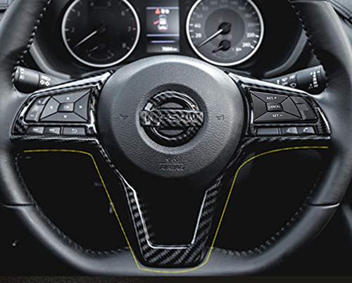  [AUSTRALIA] - MAXDOOL Carbon Fiber Steering Wheel Cover Sequins Frame Trim for Nissan Rogue Altima Sentra Kicks LEAF Versa Interior Accessories(Carbon Fiber)