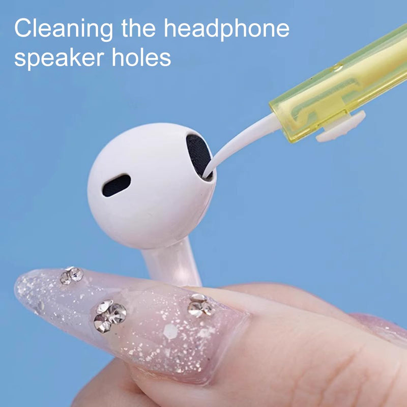 Phone Port Cleaning Tool Retractable Electronic Brush Laptop Jack Dust Kit (Yellow) Yellow