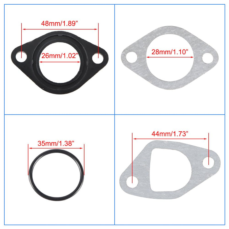 26mm Carburetor Gaskets Intake Manifold Gasket for VM22 110cc 125cc 140cc 150cc 196cc 212cc Pit Bike Dirt Bike Motorcycle Quad ATV Go Kart Buggy Honda Lifan YX Zongshen Apollo Atomic CRF70