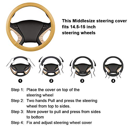HAOKAY Fluffy Steering Wheel Cover Soft, Short Plush Steering Wheel Cover Black for Men and Women with Universal 14.5-15 Inch