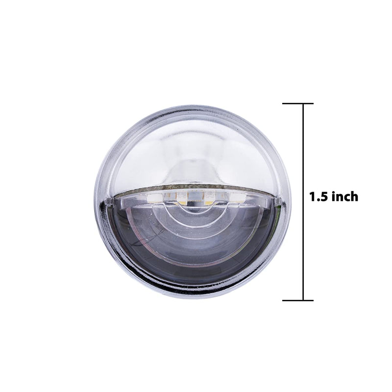 United Pacific 39995B 4 LED Rounded License Light, 1 ½” Diameter, Steel Housing, Easy Push-On Install, Bright White LED Light – 1 Unit 1-1/2" in diameter