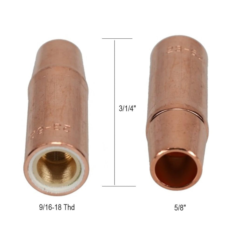 23-62 Mig Welding Nozzles 5/8" for Tweco 2, 3, 4 and Lincoln Magnum 200, 300, 400 MIG Weld Gun (Pack of 5) 23-62 23-62 Mig Welding Nozzles 5/8"