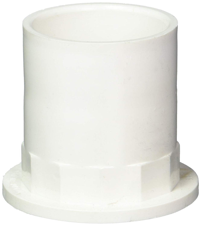 Westbrass 442P-2 1-1/2" NPMS Thread x 2-1/2" Straight Tub Drain Adapter with Slip Inlet, Sch 40 PVC White (2-Pack) 2 Pack